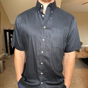 Lands' End Medium Tall Men's Black Bartender Waiter Shirt